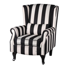 Load image into Gallery viewer, A&amp;B Home Black and White Stripe Oversized Arm Chair