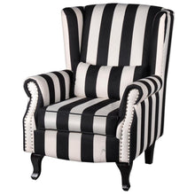 Load image into Gallery viewer, A&amp;B Home Black and White Stripe Oversized Arm Chair