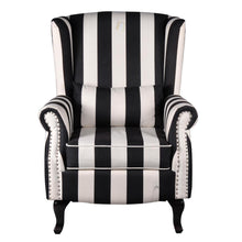 Load image into Gallery viewer, A&amp;B Home Black and White Stripe Oversized Arm Chair
